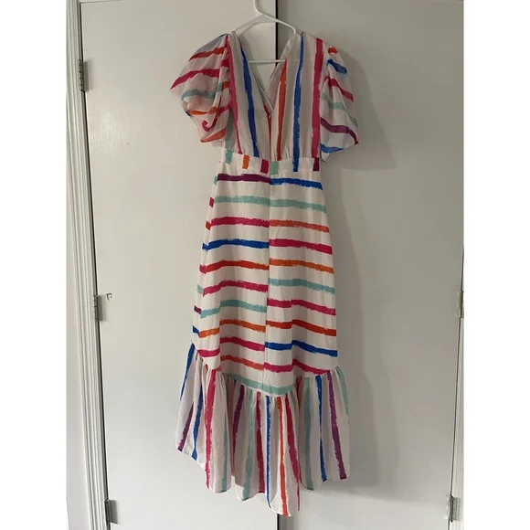 Aura Striped High To low Flowy Dress size Small - Picture 2 of 9